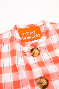 BATA INFANTIL cuadros naranja