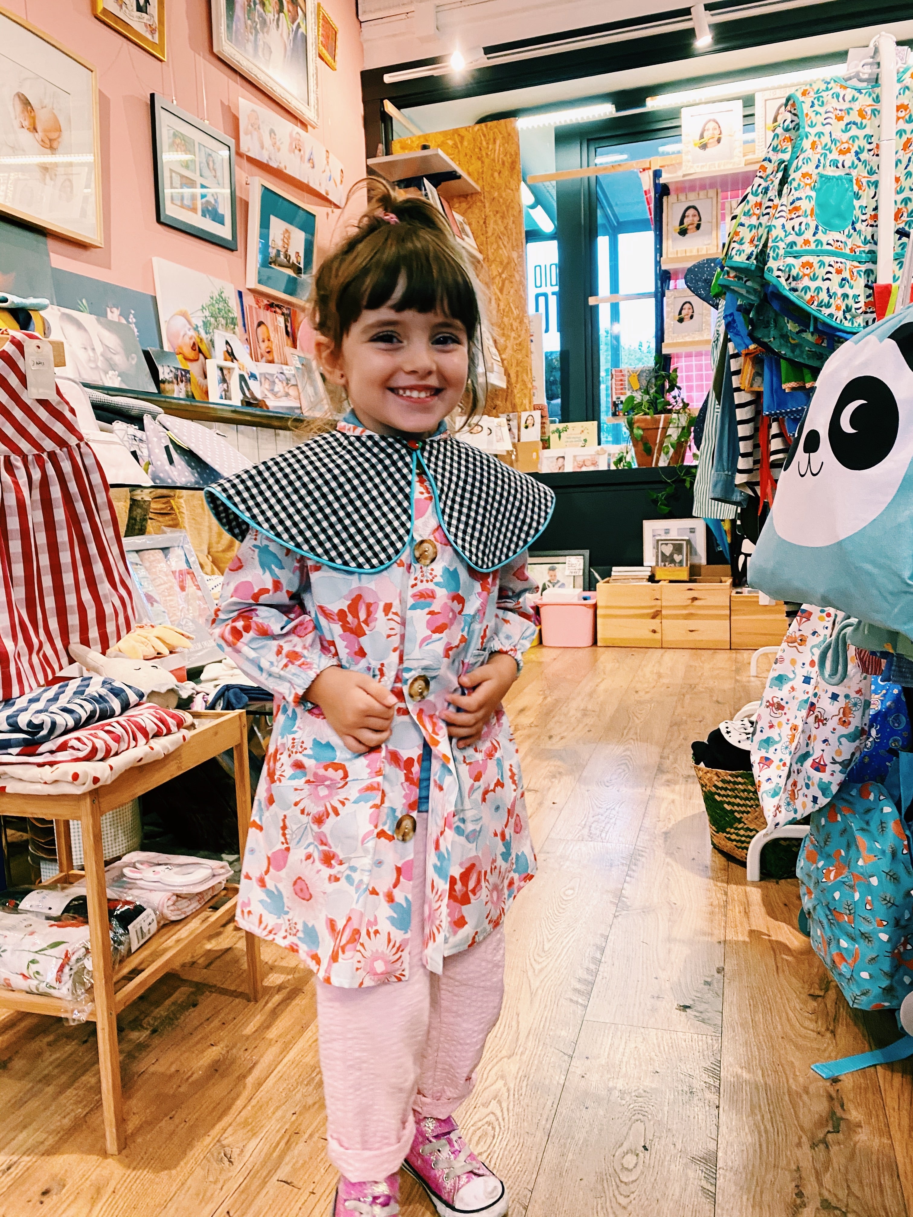 BATA INFANTIL cuadros azul