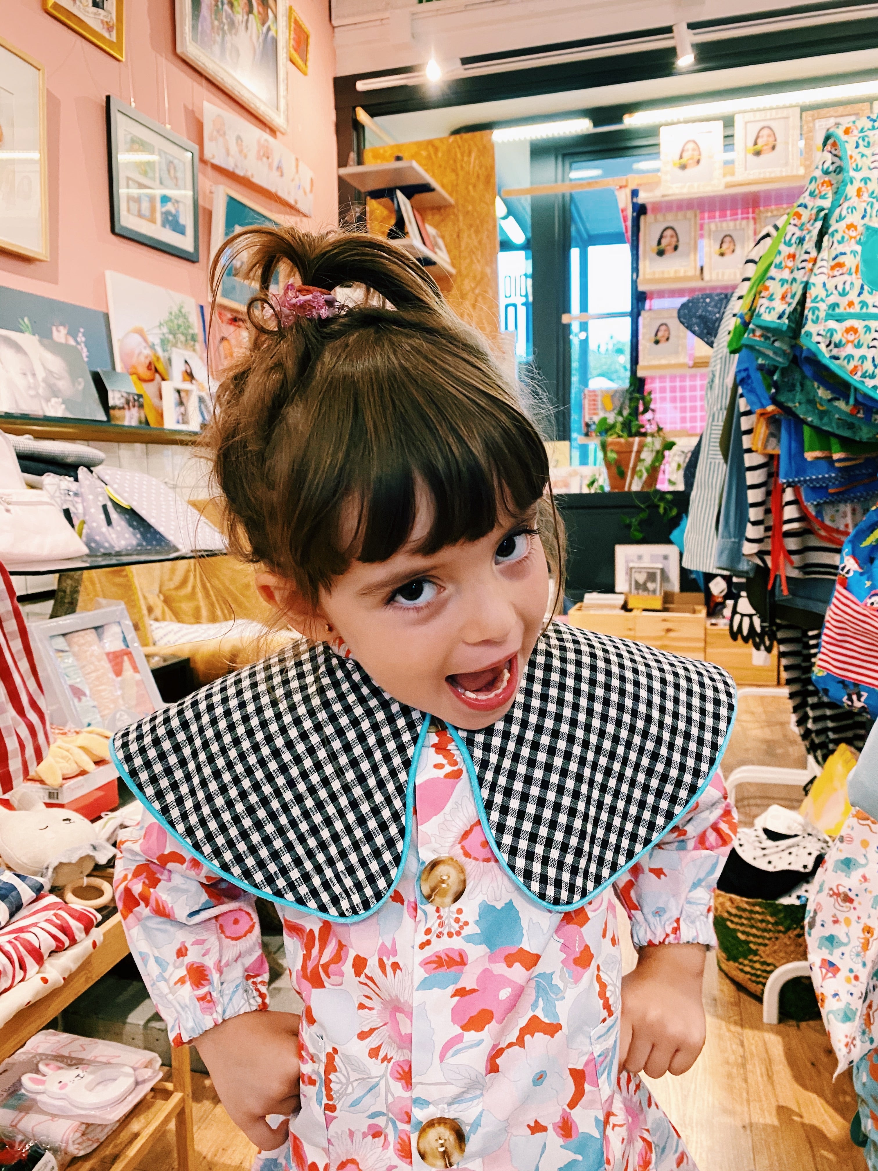 BATA INFANTIL cuadros azul